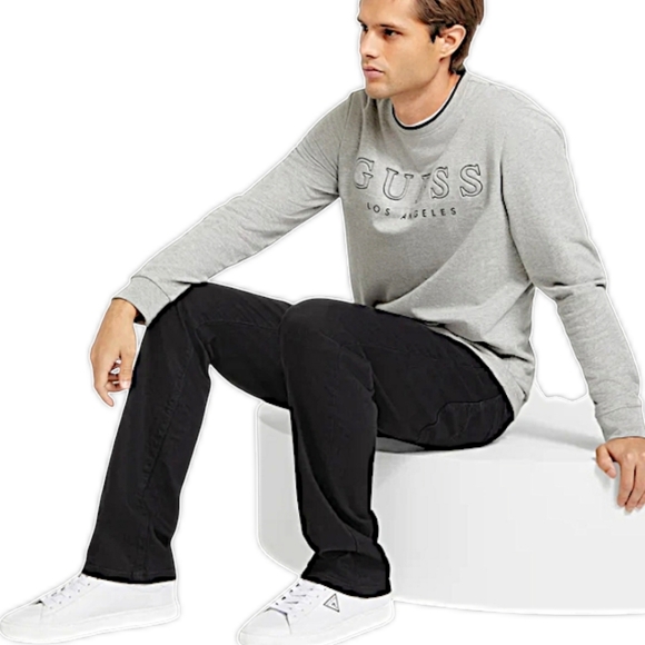 GUESS Jeans - Men's Black Wash Slim Straight Del Mar Fit Denim - W33x34L - Picture 6 of 10